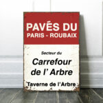 paris roubaix cycling sign