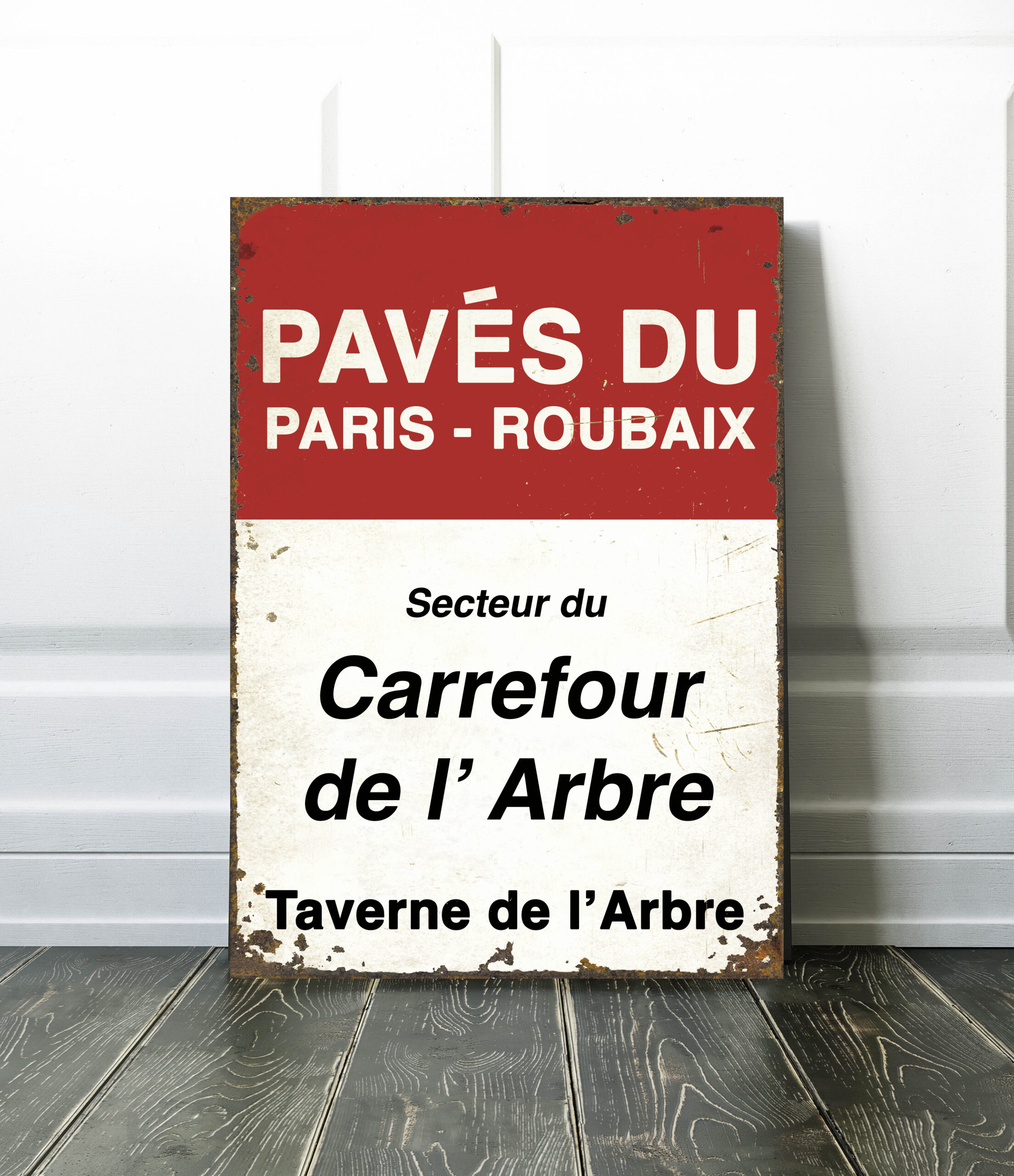 paris roubaix cycling sign
