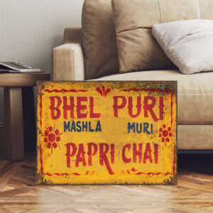 vintage indian bhel puri sign