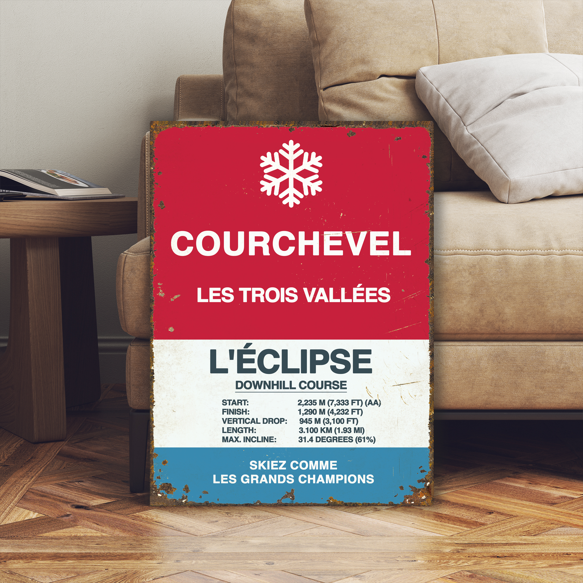 courchevel ski sign