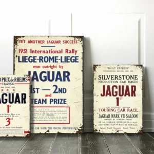 vintage jaguar racing sign