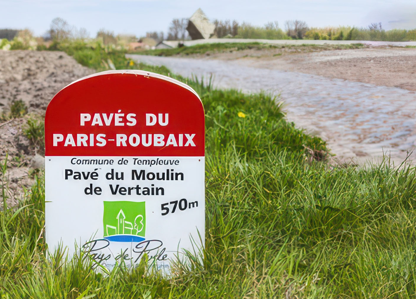 paris roubaix cycling sign