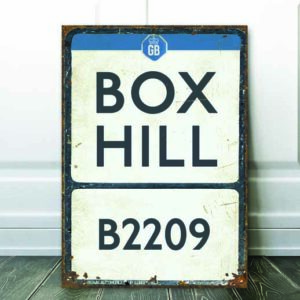 box hill cycling sign