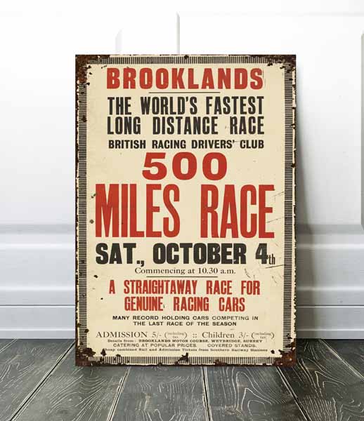 brooklands auto poster