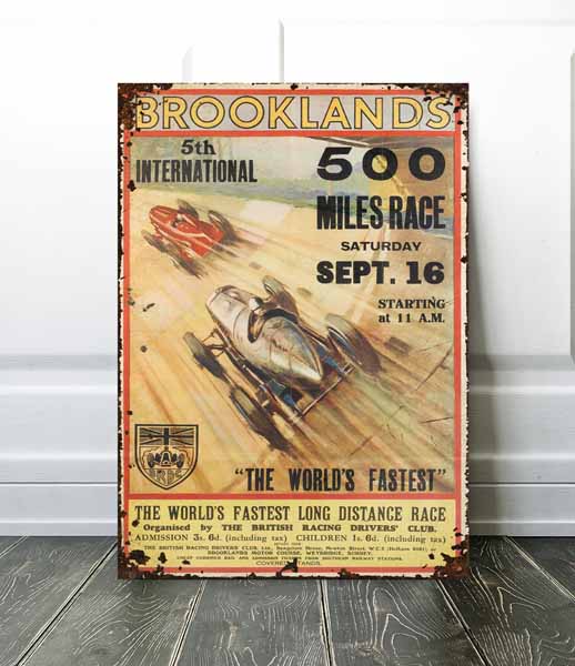 old brooklands car poster