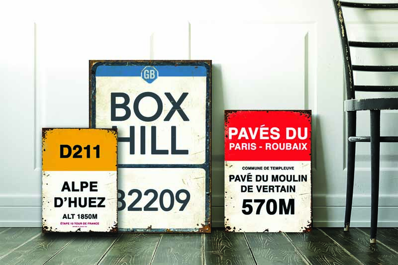 vintage cycling signs