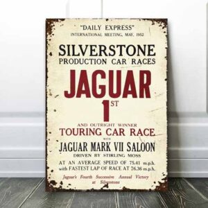 vintage jaguar racing sign