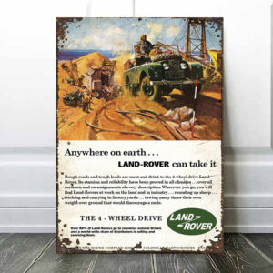 vintage landrover garage sign