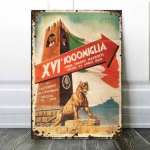 vintage mille miglia poster sign