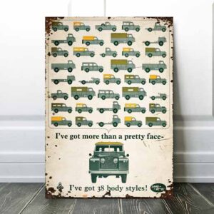 vintage landrover sign poster