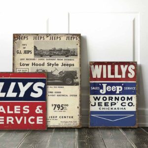 ww2 willys jeep sign